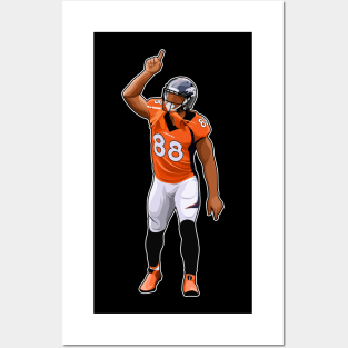 Demaryius Thomas #88 Point Up Posters and Art